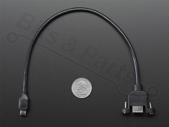 USB Chassis Part with Cable USB B Female to USB Micro Male 